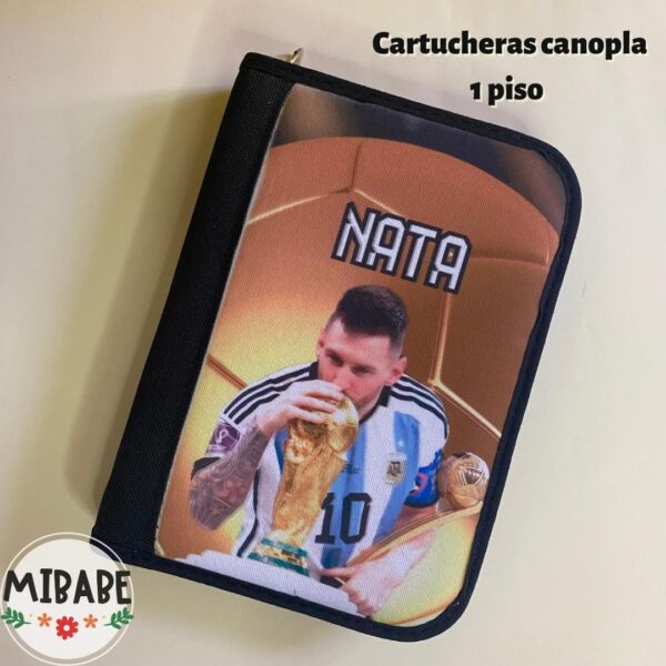 Cartuchera Canopla 1 piso -Negra-