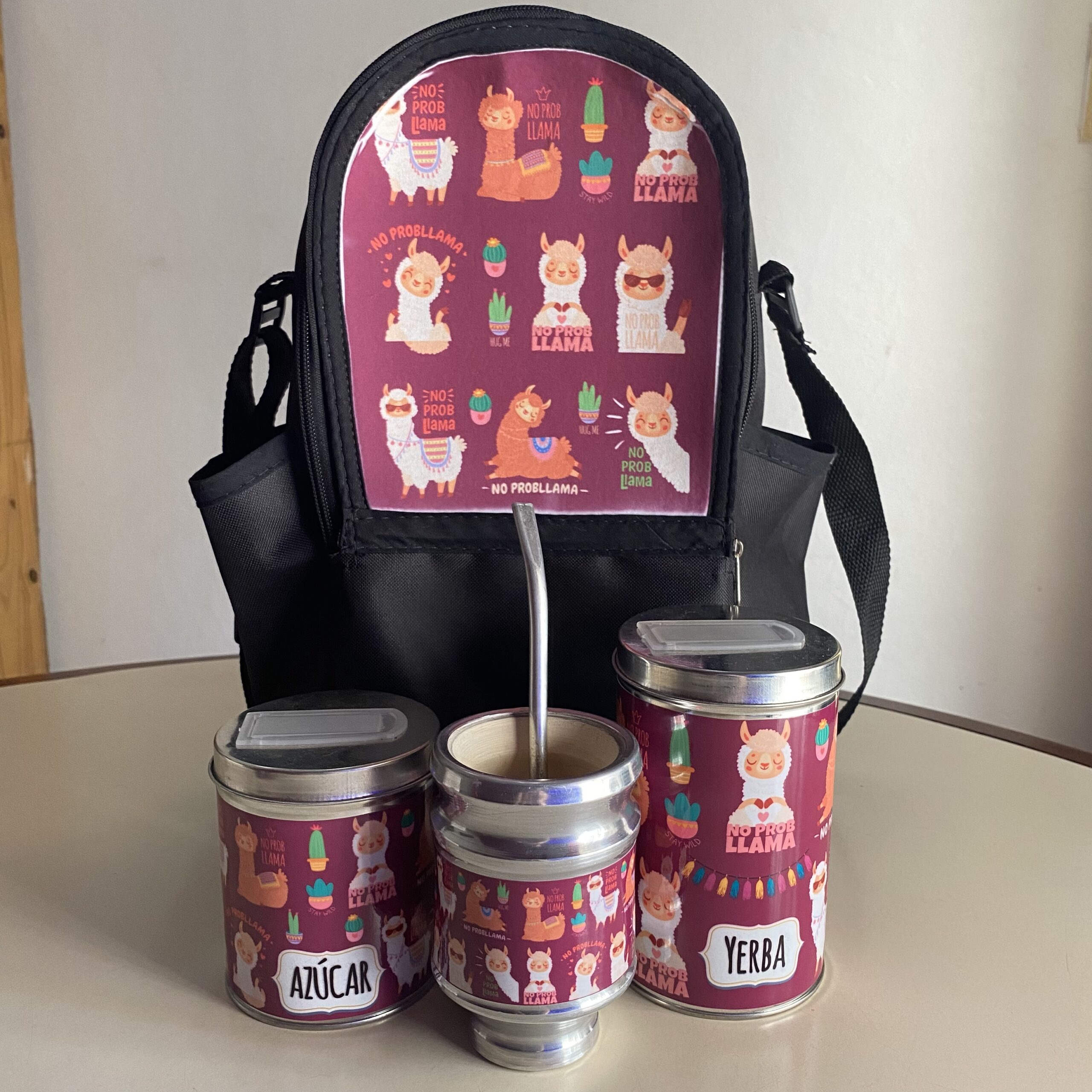 Set Matero Completo -2 (mate aluminio y madera+termo 1 lts.+yerbera+azucarera+bolso matero) - Image 2