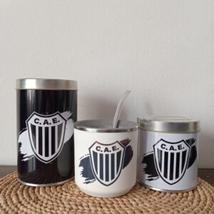 SET 3 PIEZAS 3 PINCHA : Mate Térmico + Yerbera & Azucarera